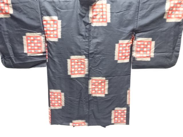 JAPANESE KIMONO / ANTIQUE HAORI / SILK / MEISEN / WOVEN SQUARE
